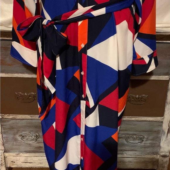 Lauren Ralph Lauren Multicolor Abstract Long Sleeve Dress - Picture 4 of 10
